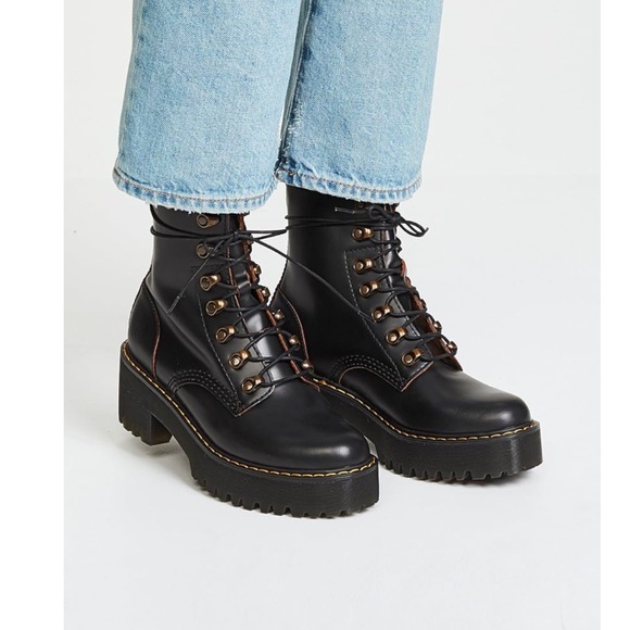 Dr. Martens Leona black combat boot 37 - Picture 3 of 11
